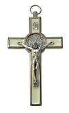 Kríž: benediktínsky, kovový - fosforový, 13 cm