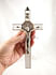 Kríž: kovový, Benediktínsky - biely (599N)