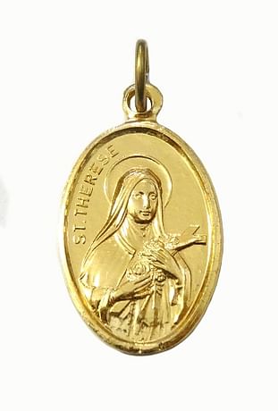 Medailón: svätá Terézia, zlatá farba