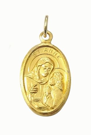 Medailón: svätá Anna, zlatá farba