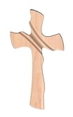 Kríž: drevený, mašľový, bez korpusu - bledý (25x15)