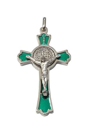 Prívesok: Benediktínsky krížik - zelený (K0235st.)