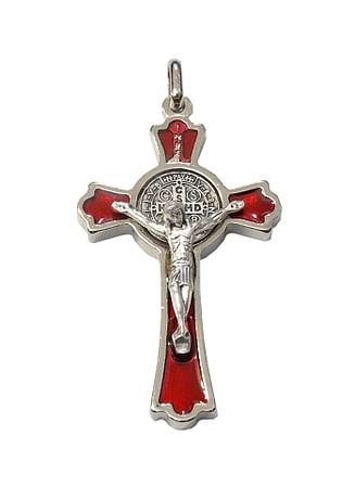 Prívesok: Benediktínsky krížik - červený (K0235st.)