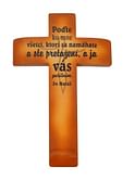 Kríž: drevený, s textom - melír (PM012)