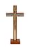 Kríž: drevený s lištou, na postavenie - hnedý (14 cm)