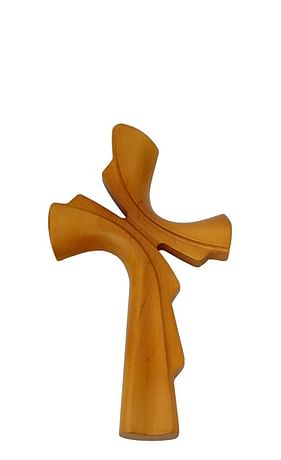 Kríž: drevený, mašľový, stredný - hnedý (KDZ011)