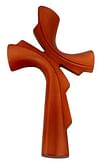 Kríž: drevený, mašľový, veľký - bordový (KDZ010)
