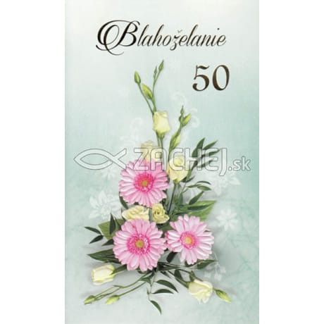 Pozdrav: Blahoželanie 50, s textom (STIVA_B 10-926)