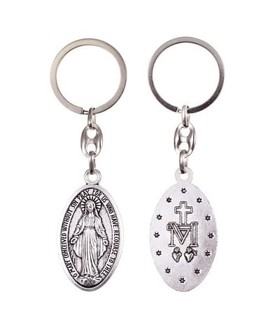 Kľúčenka: Panna Mária Zázračná medaila, kovová (KP041)