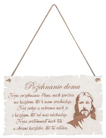 Citát na dreve: Požehnanie domu s obrazom Pána Ježiša (CDZ01)