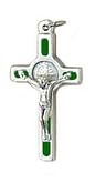 Prívesok: Benediktínsky krížik - kovový, zelený (4183-OX)