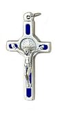 Prívesok: Benediktínsky krížik - kovový, modrý (4183-OX)