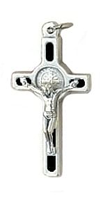 Prívesok: benediktínsky krížik, kovový - čierny