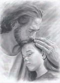 Obraz na dreve: Pán Ježiš a dievča 28 x 21 (ODZ061)