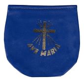 Puzdro: na ruženec, suchý zips - modré (Ave Maria)