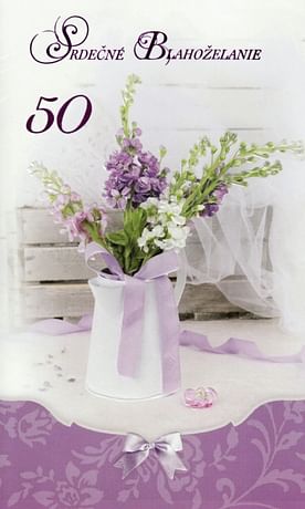 Pozdrav: Blahoprianie k 50tke - s textom STIVA_B (10-881)
