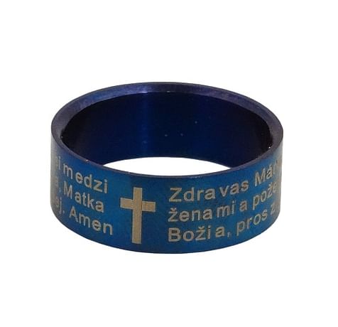 Prsteň: Zdravas Mária - modrý (837/Z-17)