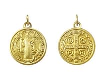 Medailón: benediktínsky, kovový v zlatej farbe