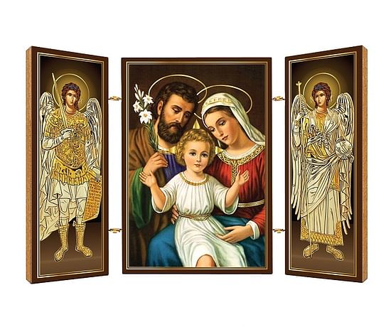 Triptych: Svätá rodina, drevený (N12)