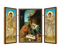 Triptych: Svätá rodina, drevený - vianočný (2)