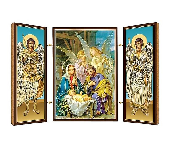 Triptych: Svätá rodina, drevený - vianočný (1)