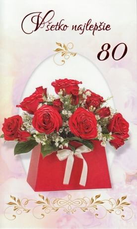 Pozdrav: Všetko najlepšie 80, s textom