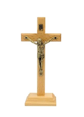 Kríž: drevený, stojaci - bledý