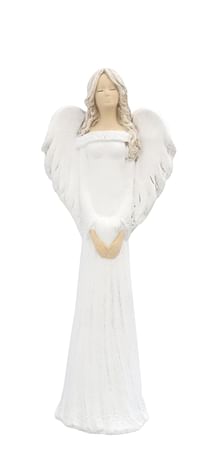 Anjel: sadrový - biely, 34 cm