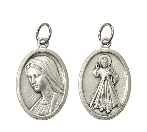 Medailón: Panna Mária Medžugorská + Božie Milosrdenstvo (G022s)