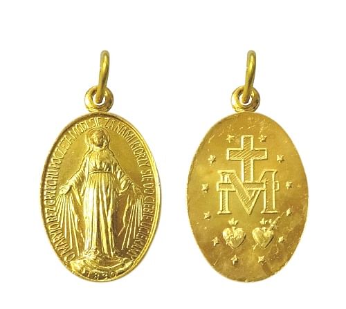 Medailón: Zázračná medaila, kovový v zlatej farbe