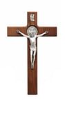 Kríž: drevený s Benediktínskou medailou - hnedý (PG646)