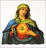 Obraz na dreve: Nepoškvrnené Srdce Panny Márie - výsek