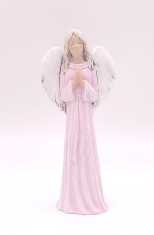 Anjel: sadrový - ružový, 24 cm