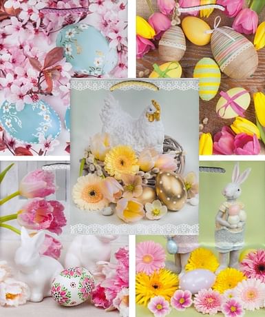 Sada: 5 darčekových tašiek - Veľká noc