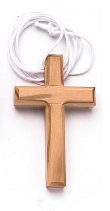 Prívesok: krížik so šnúrkou, drevený, veľký