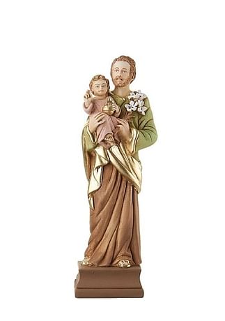 Soška: svätý Jozef v zelenohnedom odeve - 10 cm