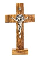 Kríž: Benediktínsky, drevený, na postavenie - bledý (3843)