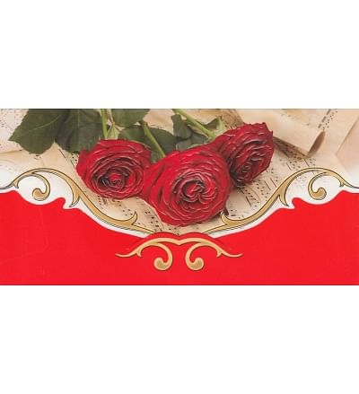 Obálka: na peňažný dar - červené ruže