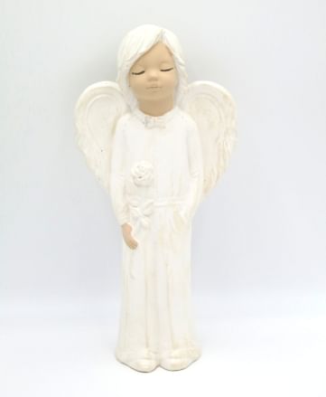 Anjel: sadrový - biely, 26 cm