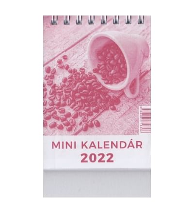 Mini kalendár: stolový, červený - 2022 (Neo)