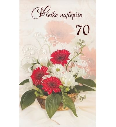 Pozdrav: Všetko najlepšie 70, s textom (STIVA_B 10-951)