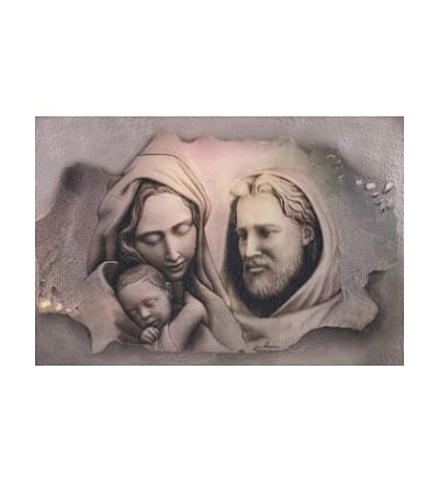 Obraz na dreve: Svätá rodina - šedohnedý (30x20)