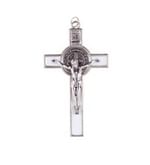 Krížik: benediktínsky, kovový - biely (K3015)