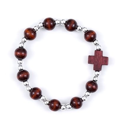 Náramok: desiatok na gumičke - bordový