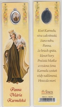 Záložka s medailónom: Panna Mária Karmelská