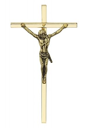 Kríž: kovový - zlatej farby, 9 cm