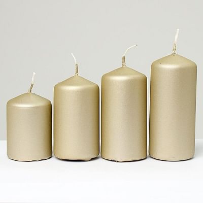 Sviečka: adventná, postupná, metalická - šampaň (292g)