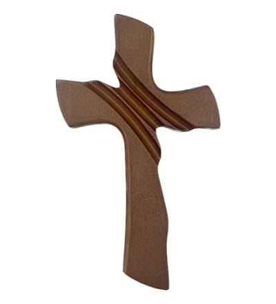 Kríž: drevený, mašľový bez korpusu - hnedý (25x15)