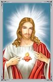 Obrázok smútočný: Božské Srdce Ježišovo (s ornamentom)