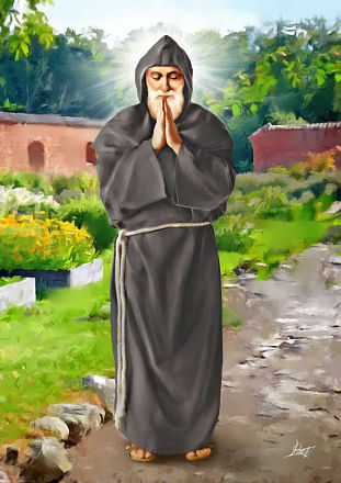 Obraz na plátne: svätý Šarbel v záhrade (60x40)